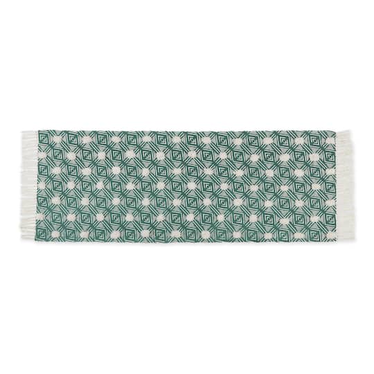 DII® Diamond Printed Off-White Hand-Loomed Shag Rug Runner 2ft. x 6ft